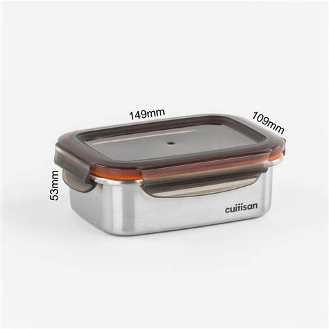 stylish stainless steel lunch box with 3 microwavable containers|rectangular small stainless steel boxes.